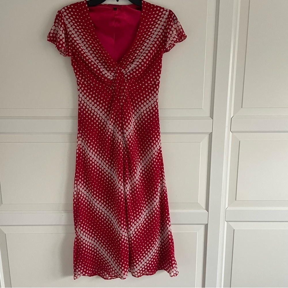 Catherine Deane red polka dotted dress 30516